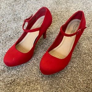 City Classified Comfort Dennis Mary Jane High Heel - Red